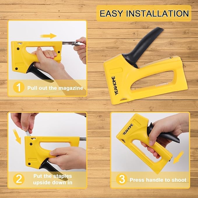 YEAHOME Light Duty Staple Gun, Upholstery Staple Gun with 1000PCS JT 21 Staples of 5/16 inch, Stapler Gun for Wood, Classroom, Crafts, DIY, Decoration