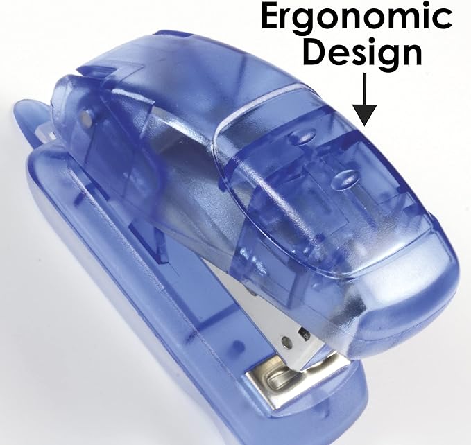 BAZIC Mini Stapler w/500 Staples, Standard (26/6) Built-in Staple Remover, Soft Grip 12 Sheets, Portable Small Staplers for Home Office School, 6-Pack