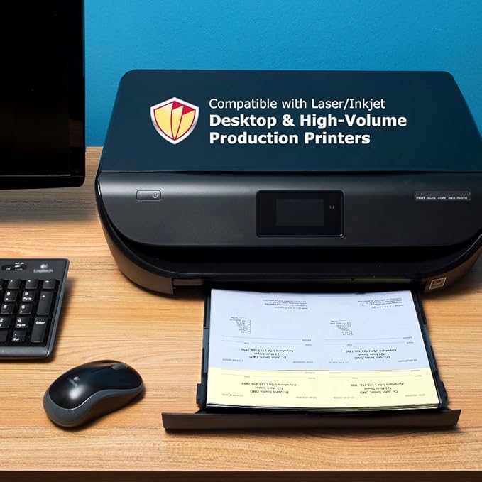 DocuGard Standard Blue/Canary 2-Part Medical Security Paper - CMS Approved for Prescription Printing & Fraud Prevention - 6 Security Features - Laser & Inkjet Printer Compatible - 250 Sheets (04544)