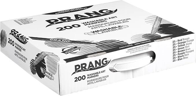 Prang Classic Art Markers, Classroom Pack, Washable, Bullet Tip, Assorted Colors, 200 Count
