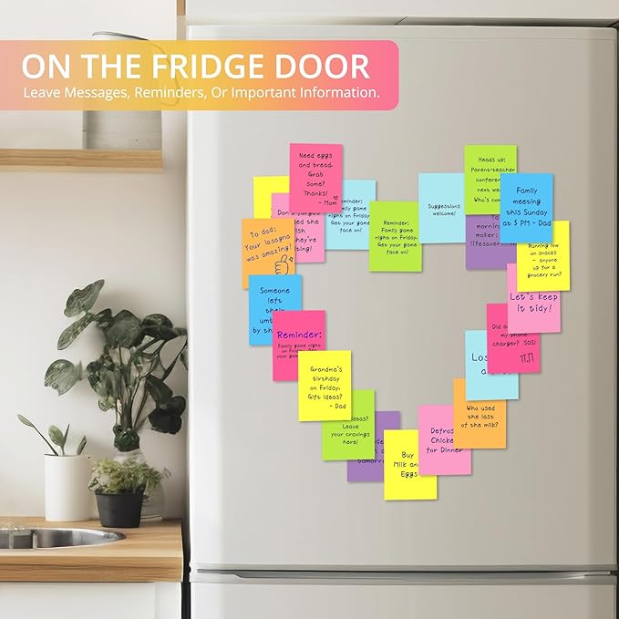 96 Pads Sticky Notes, 1.5x2 inches, Mini Soft Paste Self-Stick Note, 12 Colors Small Sticky Pads Perfect for Office, Study, and Home Life Organization-96 Pack