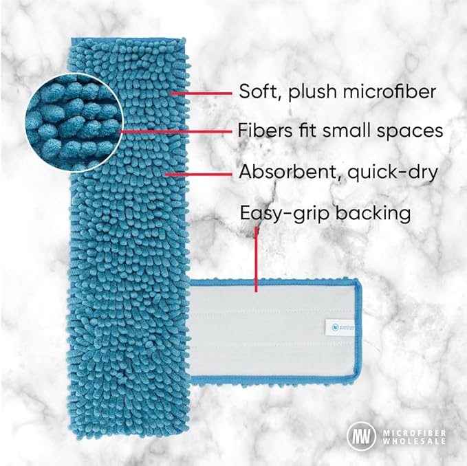 18" Mucho Mop Microfiber Mop System - Mops for Floor Cleaning - Hardwood Floor Mop for Tile, Laminate, Wood, Vinyl Floors | Washable Pads | Dry & Wet Mopping