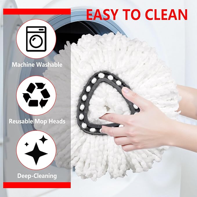 8 Pack Mop Replacement Heads Compatible with O Cedar Triangle Swivel Mops, Spin Mop Microfiber Refills, Deep Cleaning Easy to Replace