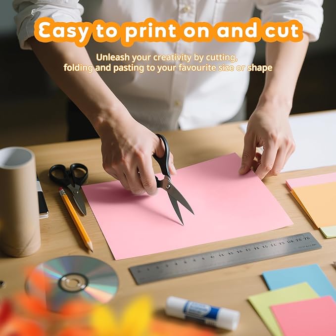 Pink Cardstock 8.5 x 11, Colored Cardstock Paper, Printer Paper, 40 Sheets Pink Card Stock for Birthday, Invitations, Art, Drawing, Menus, DIY Cards, Tags, Crafts Certificates, Party, Decoration