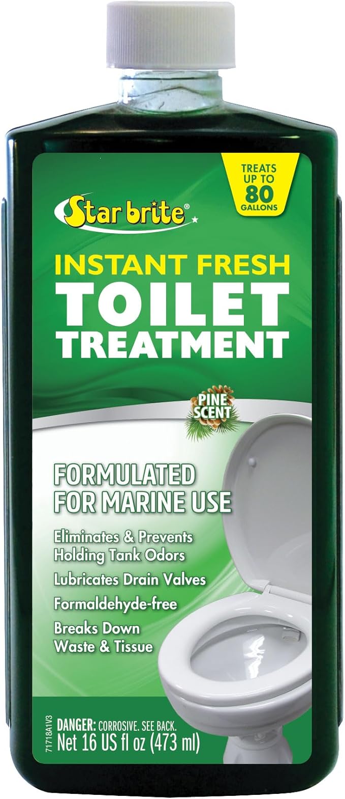 STAR BRITE Instant Fresh Toilet Treatment - Pine Scent, Odor & Waste Control, 16 OZ (071718)