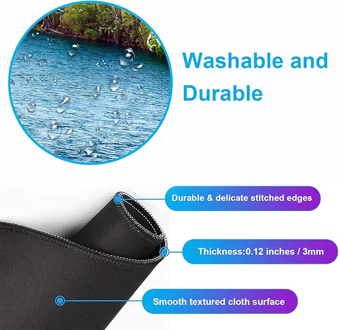 Large Extended Gaming Mouse Pad with Stitched Edges, Non-Slip Waterproof Rubber Base Mouse Pad for Office, Computer, Keyboard, Laptop and Home Desk Pad 35.4 x 15.7 x 0.12 Inch (Sunset Forest)