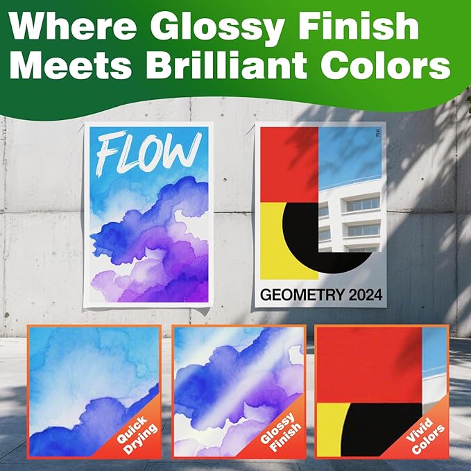 40 Sheets glossy Photo Paper Coated 8.5x11 180Gsm 49lbs 8.5Mil For Inkjet and Laser Printer Uinkit (8.5x11x40)