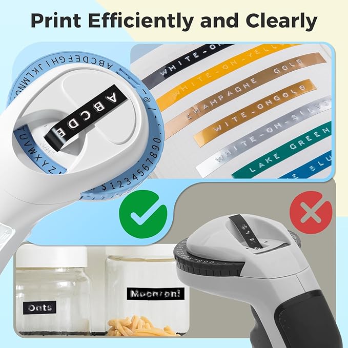 Vixic Embossing Label Maker, Retro 3D Label Maker Embossed, Vintage Embosser Label Makers Machine with 5 Rolls Embossing Tapes, Manual Labeler Old School for Home Office Kids DIY Crafting