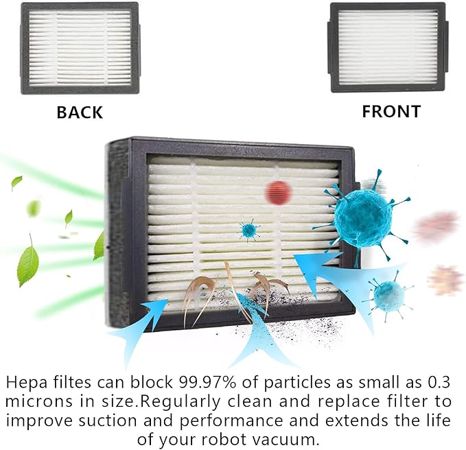 Amyehouse Brush Hepa Filter Accessory Kit Replacement Compatible with Roomba I & J Series i1 i3 i4 i6 i7 i8 J7 J5 J6 J8 J9 Including 2 Extractor 10 Filters 10 Side Brush & 5 Bags