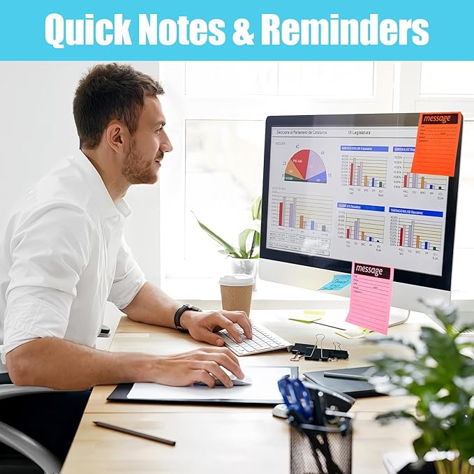 9 Set Phone Message Pads for Office, Colorful 4 x 5 Inch Phone Message Sticky Notes Urgent Self-Stick Memo Notepads for Desk Call Records, Neon Note Sheets for Workplace Communication School Supplies