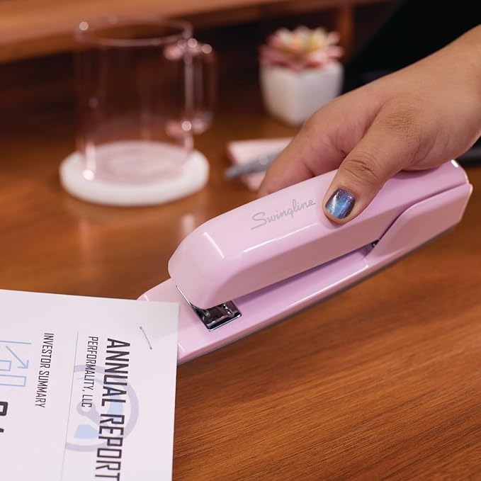 Swingline Stapler, 30 Sheet Capacity, 747 Business Stapler, Jam Free, Metal, Blush Pink (S7074740)