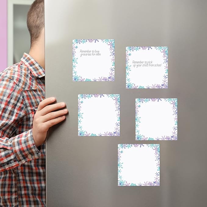 9 Pieces Christmas Sticky Note Christmas Snowflake Note Pads 450 Pieces of Self Adhesive Notebook Removable Memo Pads, 50 Sheets Each for Christmas School Office Home Students Teachers Presents