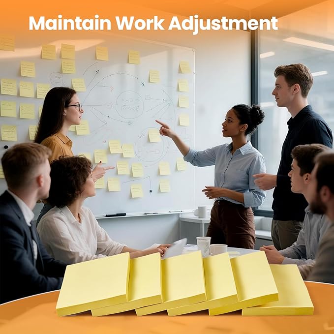 480 Sheets 3 in x 5 in Large Sticky Notes, 76 x 127 mm 6 Pads Classic Yellow Self-Stick Pads for Notebook,Office,School and Home,80 Sheets/Pad (6 Pads Yellow)