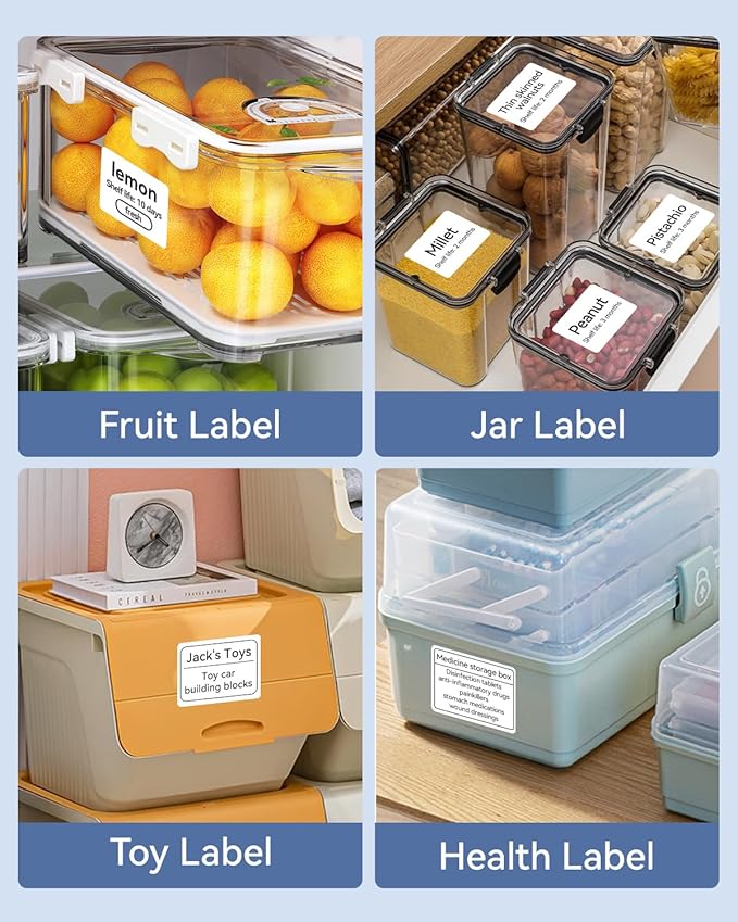 NIIMBOT B21 Label Maker Tape B1 Square Label Paper 30×(15+15) mm 460 Labels/Roll, White 2-Rolls