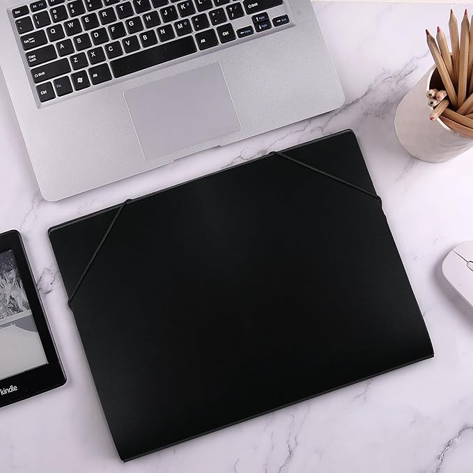 SKYDUE Accordion File Organizer, 5 Pocket Expanding File Folders with Pockets, Document Organizer, Portable Paper Organizer，School Office Supplies Black