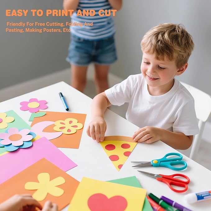 Cardstock 8.5 X 11, 80 Sheets 10 Colors Card Stock, 75lb/ 200gsm Copy Paper, Cardstock Printer Paper For Art, Drawing, Invitations, DIY Cards, Watercolor, Craft, Construction, School & Office Supplies