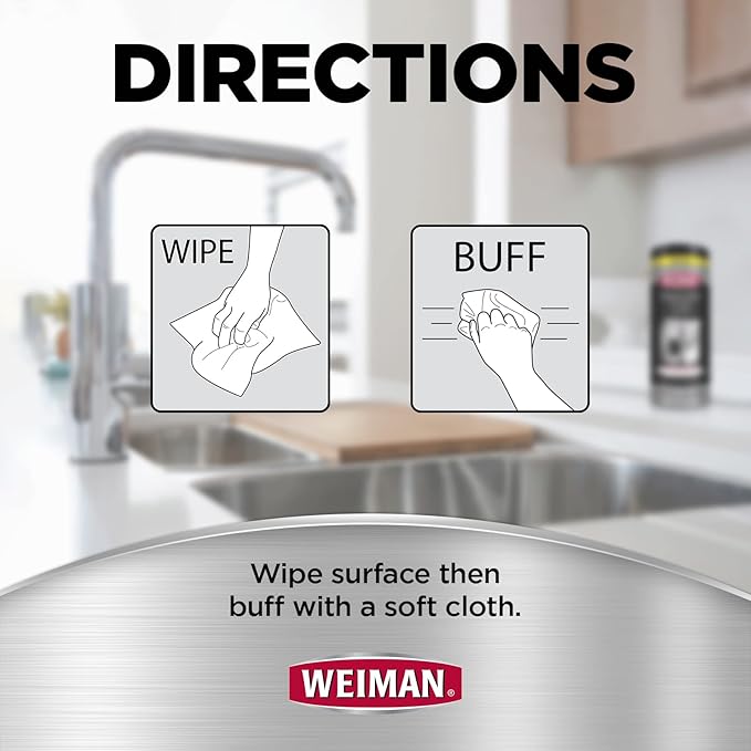 Weiman Heavy Duty Cooktop Polish & Stainless Steel Wipes - Powerful Appliance Kitchen Cleaning Kit - Packaging May Vary