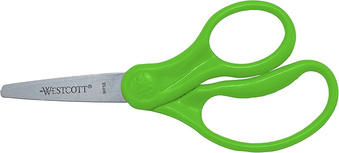 Westcott Kids Scissors, Pointed, Back to School, Classroom Supplies, 5-Inch, Color Varies, Pack of 1 (13131)