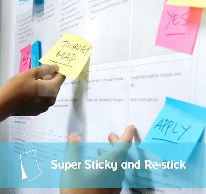 Large Sticky Notes,1200 Sheets Memo Pads,3 x 5 in Bright Colored Note Pads,Clean Removal Super Self-Stick Notes,12 Colors Notepads,Pastel Ruled Post Stickies for Office,Home,School Supplies