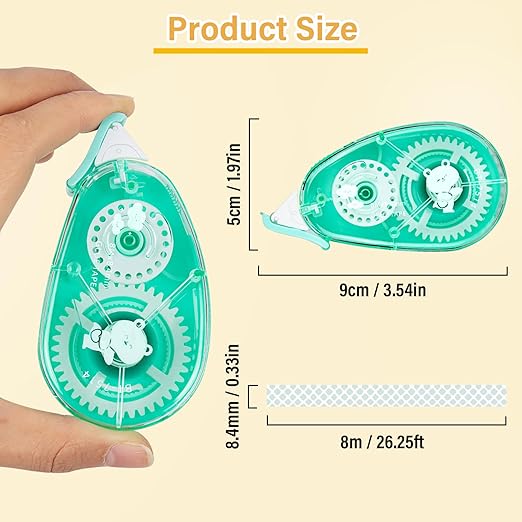 6 Pack Double Sided Tape Roller, Scrapbook Supplies, Glue Tape for Crafts, 0.33in x 26.25ft Scrapbook Tape, Journaling Supplies, Good for Gift Wrapping and Card Making