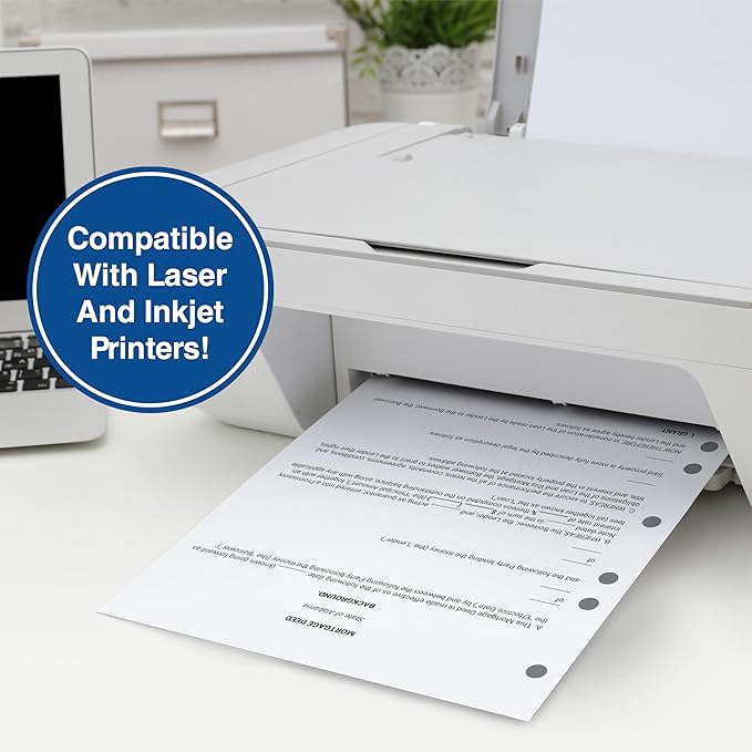 PrintWorks Professional Perforated and Punched Paper, 7-Hole Punched, 20 lb Bond Weight, 8.5 x 11, White, 500/Ream