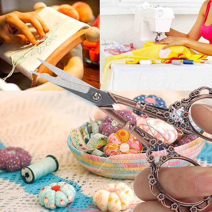 BIHRTC 4.5inch Embroidery Scissors Small Multipurpose Scissor with Leather Case Sharp Tip Stainless Steel Scissors Shear for Office Home Sewing Supplies Cross Stitch Needlework DIY