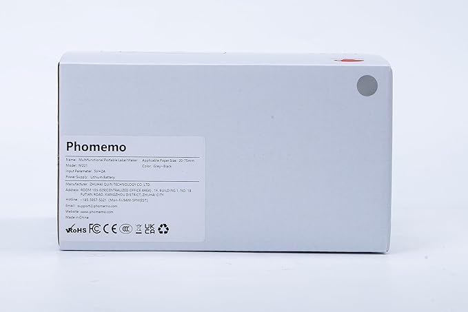 Phomemo Label Makers- Barcode Label Printer M221 3 Inch Label Maker Bluetooth Thermal Printer for Small Business/Home Use, for Barcode, Address, Logo, Stickers, Compatible with Phone & PC, Gray