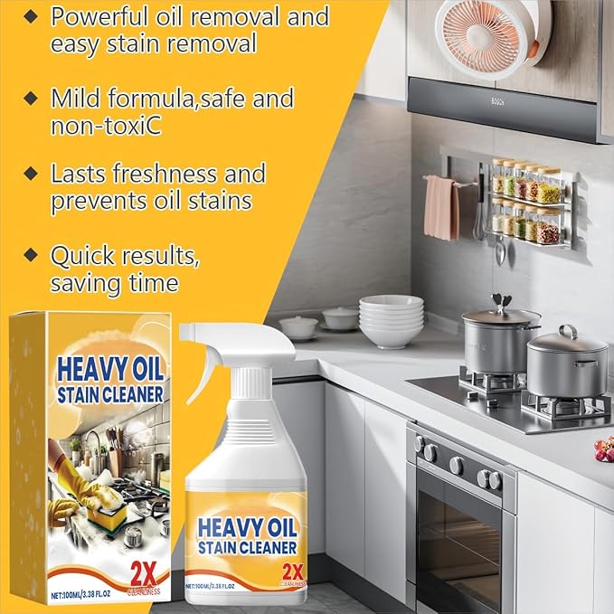 2pc Heavy Duty Degreaser Cleaner Spray - Kitchen Heavy Oil Clean for Stubborn Oil Stains, All-Purpose Cleaner & Kitchen Degreaser for Tough Surfaces