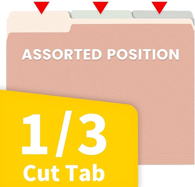 SUNEE File Folders, 18 Pack Manilla Folders 8.5 x 11, Colored Folder Office Organization Home School Folders for Documents Files Paper, 6 Pastel Colors