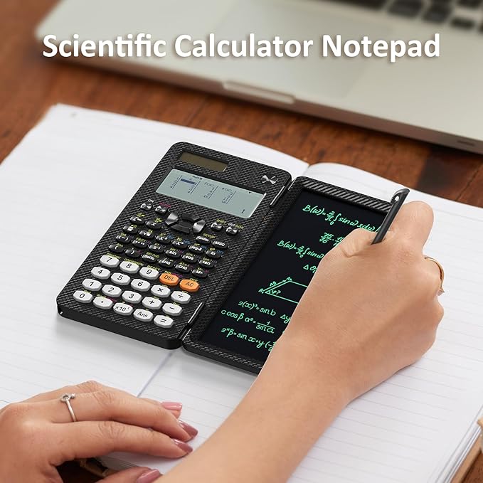 NEWYES Scientific Calculator Rechargeable, with Writing Tablet and Pen, 552 Functions for Students and Professionals in Mathematics, Physics and Engineering