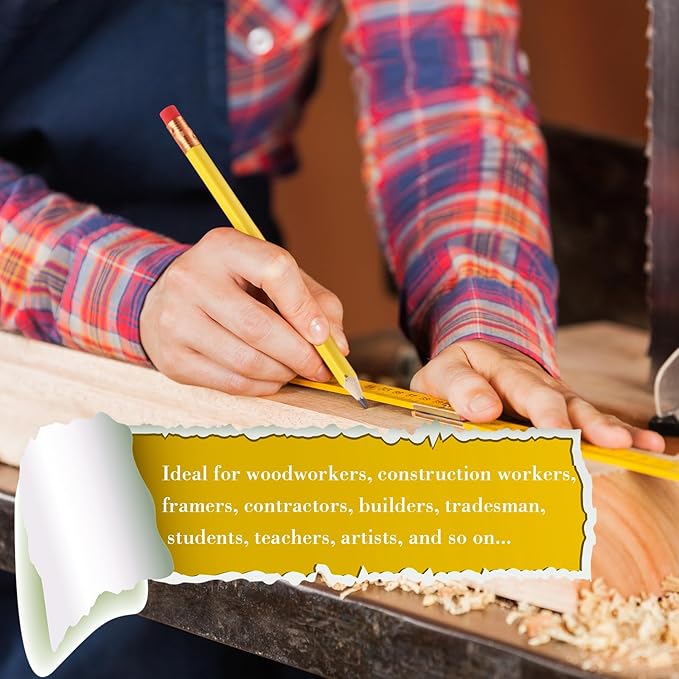 48 Pcs Jumbo Pencil, Wooden Pencil with Black Core for Carpenters Construction Workers Woodworkers Framers Beginners Students Teachers DIY Project(Yellow)