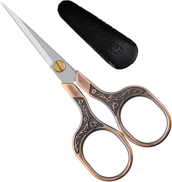 Premium Craft Scissors with Extra Sharp Blades 5 Inch - Ideal For Sewing, Cross Stitch Crochet - With Protective Cover…