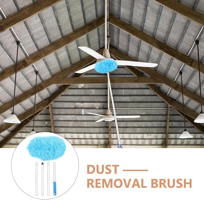 NOLITOY Extendable Aluminum Duster Pole, 58 Inch Ceiling Fan & Wall Cleaner Round Brush Multifunctional Lightweight Dust Remover for Home & Office