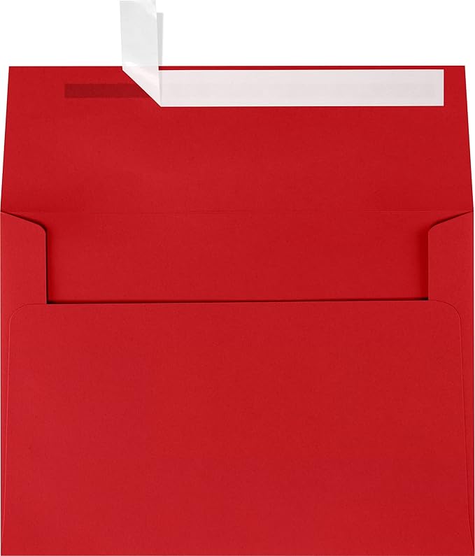 LUXPaper A7 Invitation Envelopes | Peel & Press | 5 1/4" x 7 1/4" | Ruby Red | 80lb. Text | 1,000 Qty