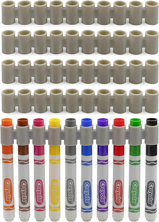 Darware Original Marker Gripper Silicone Marker Organizers (5-Pack); No More Lost Lids, Gray