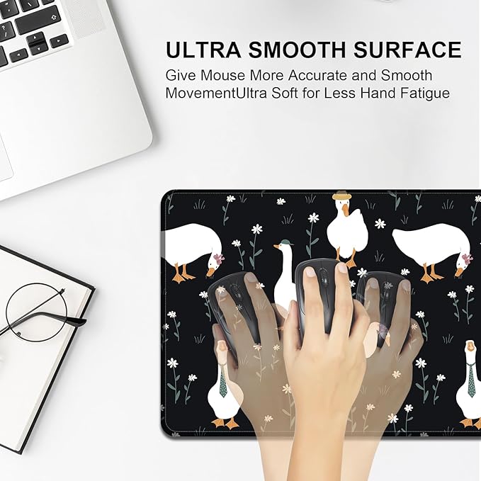 Large Desk Mat, Desk Matt for Desktop, Computer Gaming Mouse Pads, Anti-Slip Rubber Base, Stitched Edges Soft Mat for Desktop Office Home 31.5 x 11.8 Inches (Funny Ducks)