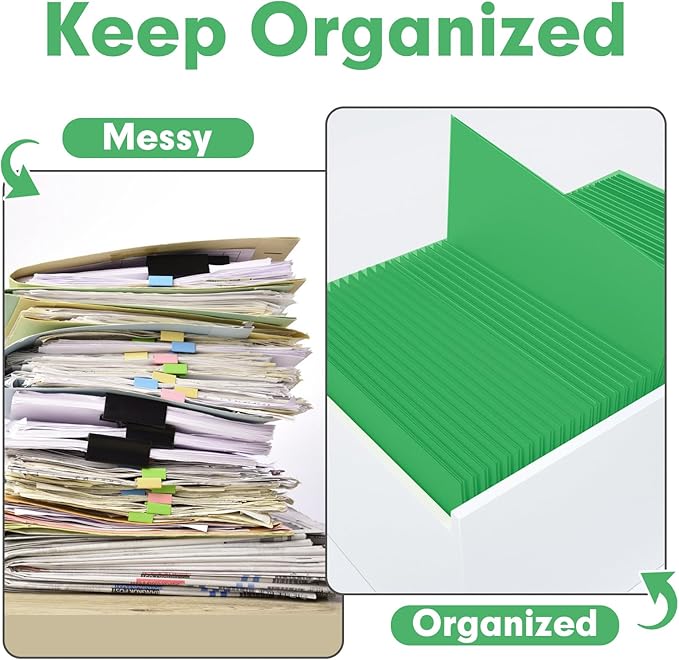 Two Pocket Folders, PANDRI 50 Pack 2 Pocket Folders, Letter Size Paper File Folder for School Office Home Business, Green