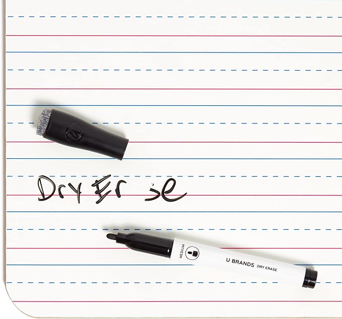 U Brands Dry Erase Lap Board, Double Sided, 9" x 12" Inches, Dry Erase Marker Included, Small White Board, 1 Count