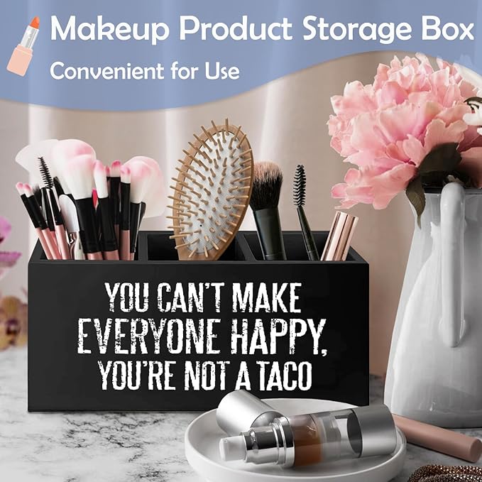 SNNDER Funny Office Pen Holder, Inspirational Desk Decor, You Can't Make Everyone Happy You're not a Taco Acrylic Pen Pencil Holder Organizer for Home Office Desk Accessories,