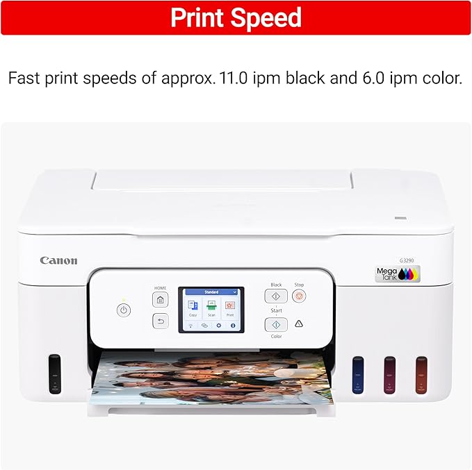 Canon Megatank G3290 All-in-One Wireless Supertank [Megatank] Printer | Print, Copy Scan | Mobile Printing |2.7" LCD Color Touchscreen | Auto Duplex
