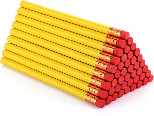 Fainne 48 Pcs Jumbo Pencil, Wooden Pencil with Black Core for Carpenters Construction Workers Woodworkers Framers Beginners Students Teachers DIY Project(Yellow,Round)