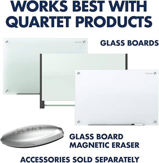 Quartet Glass Board Dry Erase Markers, Premium Whiteboard Markers, Bullet Tip, Assorted Colors, 12 Pack (79554)