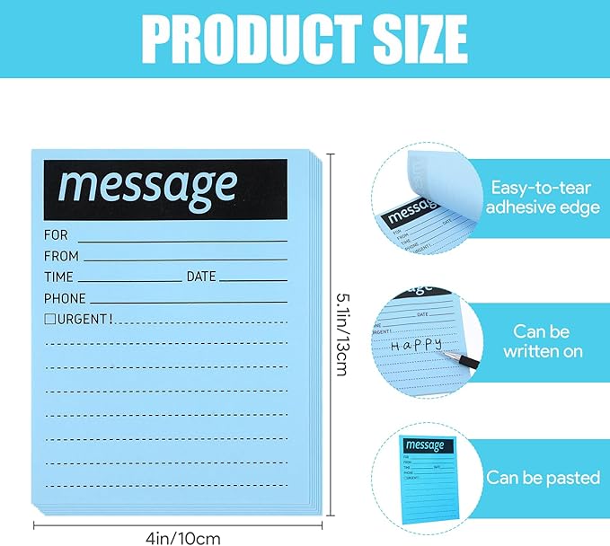 9 Set Phone Message Pads for Office, Colorful 4 x 5 Inch Phone Message Sticky Notes Urgent Self-Stick Memo Notepads for Desk Call Records, Neon Note Sheets for Workplace Communication School Supplies