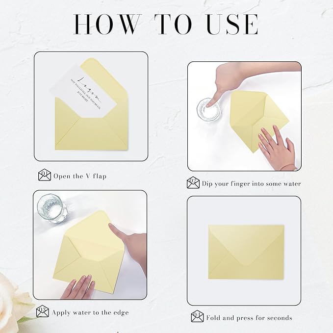 Shimmer Cream Envelopes 5.25 x 7.25 inches 100 PCS, Goefun A7 Euro Flap Envelopes with Gummed Seal for 5 x 7 Cards, Anniversaries, RSVP Invite, Wedding