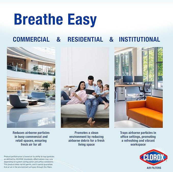 Clorox 12x12x1 Air Filter, MERV 11 Pleated HVAC AC Furnace Air Filters, MPR 1000 & FPR 7 – Pack of 4