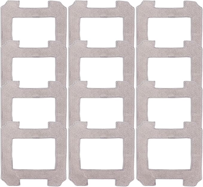 12 PCS Washable Cleaning Rag Mop Cloths for Winbot W1 / W1 Pro/ W2 Omni/ W2 Window Vacuum Cleaner Robot Mop Pad Accessories, Reusable & Washable Microfiber Cleaning Pads for Window Cleaning (12 PCS)