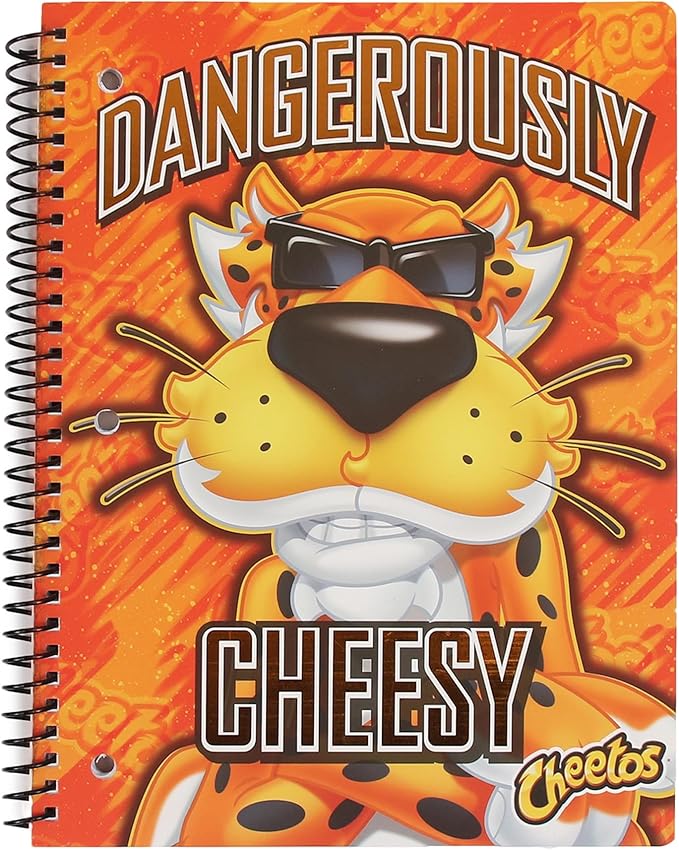 Cheetos Cute One Subject Spiral Notebook College Ruled, 3 Ring Single Subject Spiral for School Fun Cute Notebooks