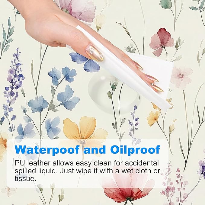 Desk Pad, Watercolor Floral Flowers Leaves XXL Gaming Mouse Pad with Stitched Edges,Non-Slip Waterproof Rubber Base Large Desk Mat for Keyboard and Mouse 35.4"x15.7"