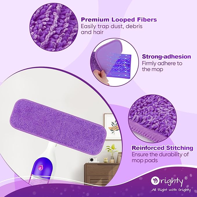 Orighty Reusable Mop Pads for Swiffer PowerMop, 10 Pack Power Mop Pads Refills for 13 ''-15 '' Spray Mop, Microfiber Mop Pads Refills for Multi-Surface Floor, Machine Washable
