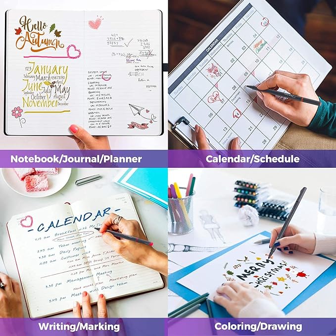 iBayam 0.38mm Black Ink Pens Fine Point Smooth Writing Pens for Adults Teen Kids, 18-Pack Black Journal Planner Pens Black Pens Fine Tip, Office Pens, Nursing Pens, Business Pens, School Pens